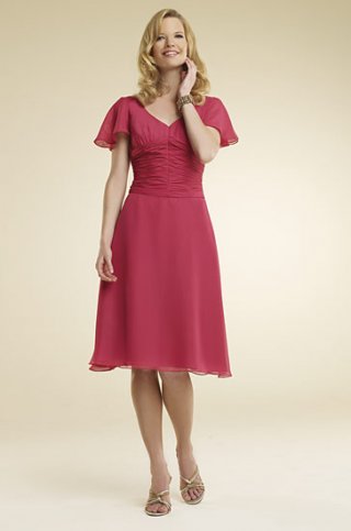 Empire V-neck Knee Length A-line Chiffon Bridesmaid Dresses (KB0192) Empire V-neck Knee Length A-line Chiffon Bridesmaid Dresses (KB0192)
