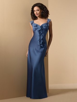 empire waistline satin dress (je076)