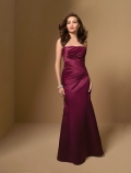 floor length straps satin dress (je128)