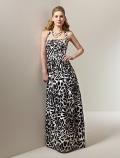 floor length printed charmeuse dress (je139)