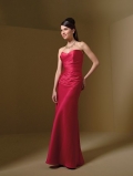 floor length straps satin dress (je123)