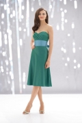 Green Sweetheart Knee-length Shantung Sashes Bridesmaid Dress (BOTS0431)