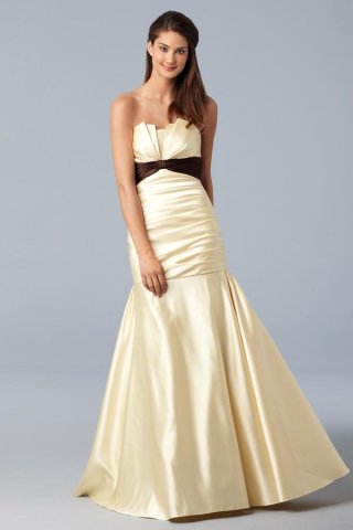 Full-length Trumpet Skirt Satin Bridesmaid Dress (BOTS0385)