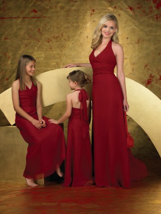 Halter Neckline A-line Chiffon Bridesmaid Dresses (KB0258)