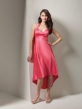 high-low hemline satin dress (je144)