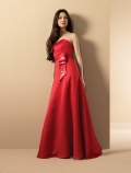 Princess Empire Strapless Sweep Train Satin Bridesmaid Dresses (KB0123)