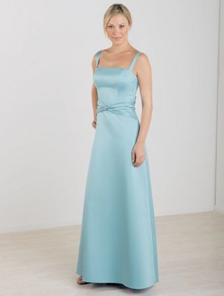 Satin Straps Floor Length Bridesmaid Dresses (KB0052)