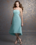 Slim Strapless Empire High-low Chiffon Bridesmaid Dresses (KB0606)
