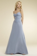 Spaghetti V-neck A-line Chiffon Bridesmaid Dresses (KB0213)