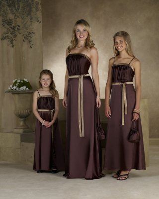 Strapless A-line Floor Length Satin Bridesmaid Dresses (mj049)