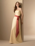 Strapless A-line Floor Length Satin Bridesmaid Dresses (cf0106)