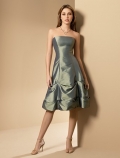 strapless cocktail length tafftaffeta dress (je071)