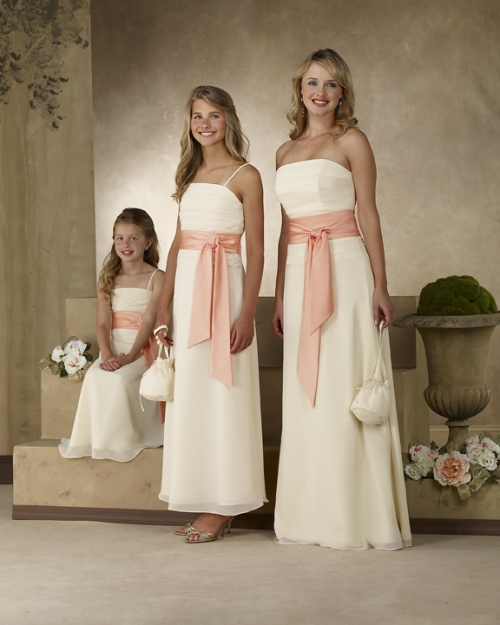 Strapless Floor Length A-line Chiffon Bridesmaid Dresses (KB0237)