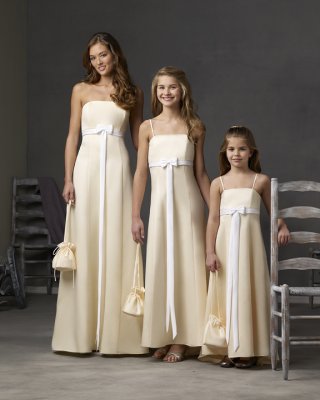 Strapless Floor Length A-line Satin Bridesmaid Dresses (cz0078)