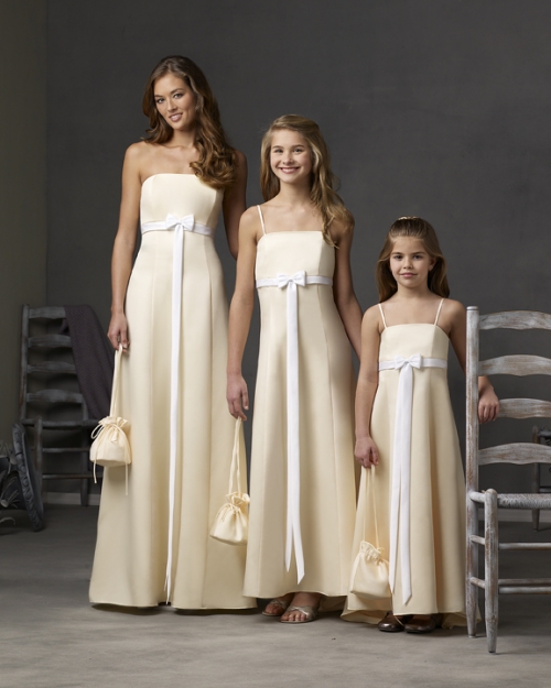 Strapless Floor Length A-line Satin Bridesmaid Dresses (cz0078)