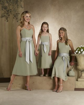 Strapless Sweetheart Tea Length Chiffon Bridesmaid Dresses (KB0295)