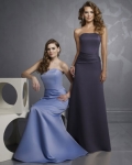 Strapless Slim A-line Satin Bridesmaid Dresses (KB0663)