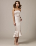 Strapless Slim High-low Satin Bridesmaid Dresses (KB0623)