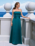 strapless straps satin dress (je042)