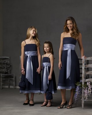 Strapless Tea Length Satin Bridesmaid Dresses (cf0036)