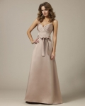 Strapped Empire A-line Satin Bridesmaid Dresses (KB0622)