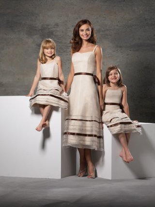 Strapped V-neck Tea Length Organza Bridesmaid Dresses (KB0248) Strapped V-neck Tea Length Organza Bridesmaid Dresses (KB0248)