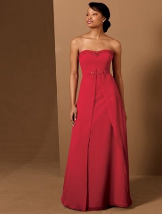 straps a-line chiffon dress (je092)