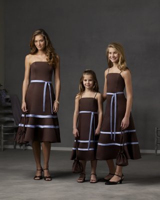 Strapless Tea Length Satin Bridesmaid Dresses (KB0279)