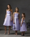 Strapless Tea Length Satin Bridesmaid Dresses (KB0284)