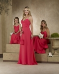 Strapless V-neck A-line Chiffon Bridesmaid Dresses (KB0299)