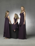 Tip-of-shoulder V-neck A-line Chiffon Bridesmaid Dresses (KB0263)