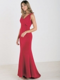 Trumpet Sleeveless V-neck Floor Length Chiffon Bridesmaid Dresse (KB0070)