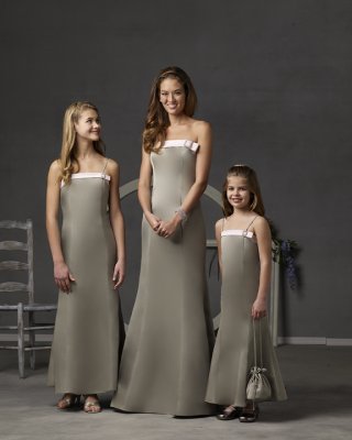 Trumpet Strapless Floor Length Satin Bridesmaid Dresses (KB0283)