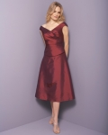 Two-piece Cap Sleeve V-neck A-line Taffeta Bridesmaid Dresses (KB0632)
