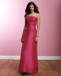 Two-piece Strapless A-Line Satin Bridesmaid Dresses (KB0655)