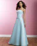 Two-piece Strapless A-line Satin Bridesmaid Dresses (KB0672)