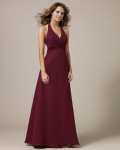V-shaped Halter Empire Chiffon Bridesmaid Dresses (KB0624)