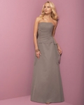 Two-piece Strapless Floor Length A-line Chiffon Bridesmaid Dress (KB0597)