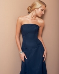 Two-piece Strapless Floor Length A-line Chiffon Bridesmaid Dress (KB0628)