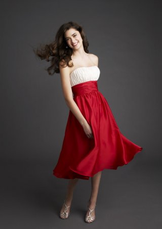 vertical shirring strapless dress (mj084)