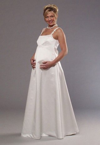 Double Spaghetti Square Satin Maternity Bridesmaids (KM0016 )