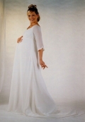 Sheer Sleeves Square Chiffon Maternity Bridesmaids (KM0012 )