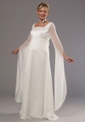 Sheer Sleeves Square Chiffon Maternity Bridesmaids (KM0024 )
