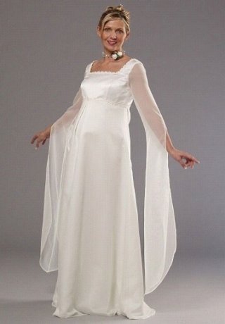 Sheer Sleeves Square Chiffon Maternity Bridesmaids (KM0024 )