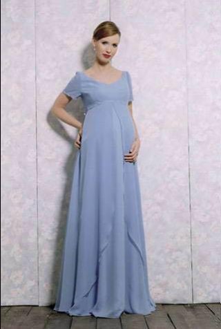 Short Sleeve Empire V-neck Chiffon Maternity Bridesmaids (KM0006)