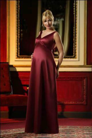 Empire V-neck Satin Maternity Bridesmaids (KM0005)