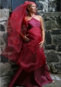 Spaghetti Halter Satin Maternity Bridesmaids (KM0013 )