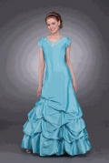 Cap Sleeves Pick-up Taffeta Special Occasion Dresses (KSP0065)