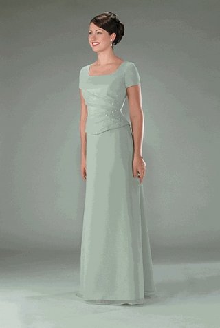 Short Sleeves A-line Chiffon Overlay Special Occasion Dresses (KSP0071)