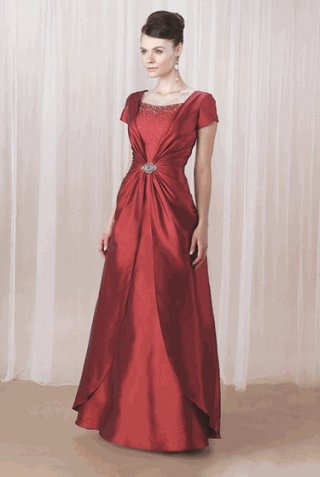 Short Sleeves Split Front A-line Special Occasion Dresses (KSP0023)